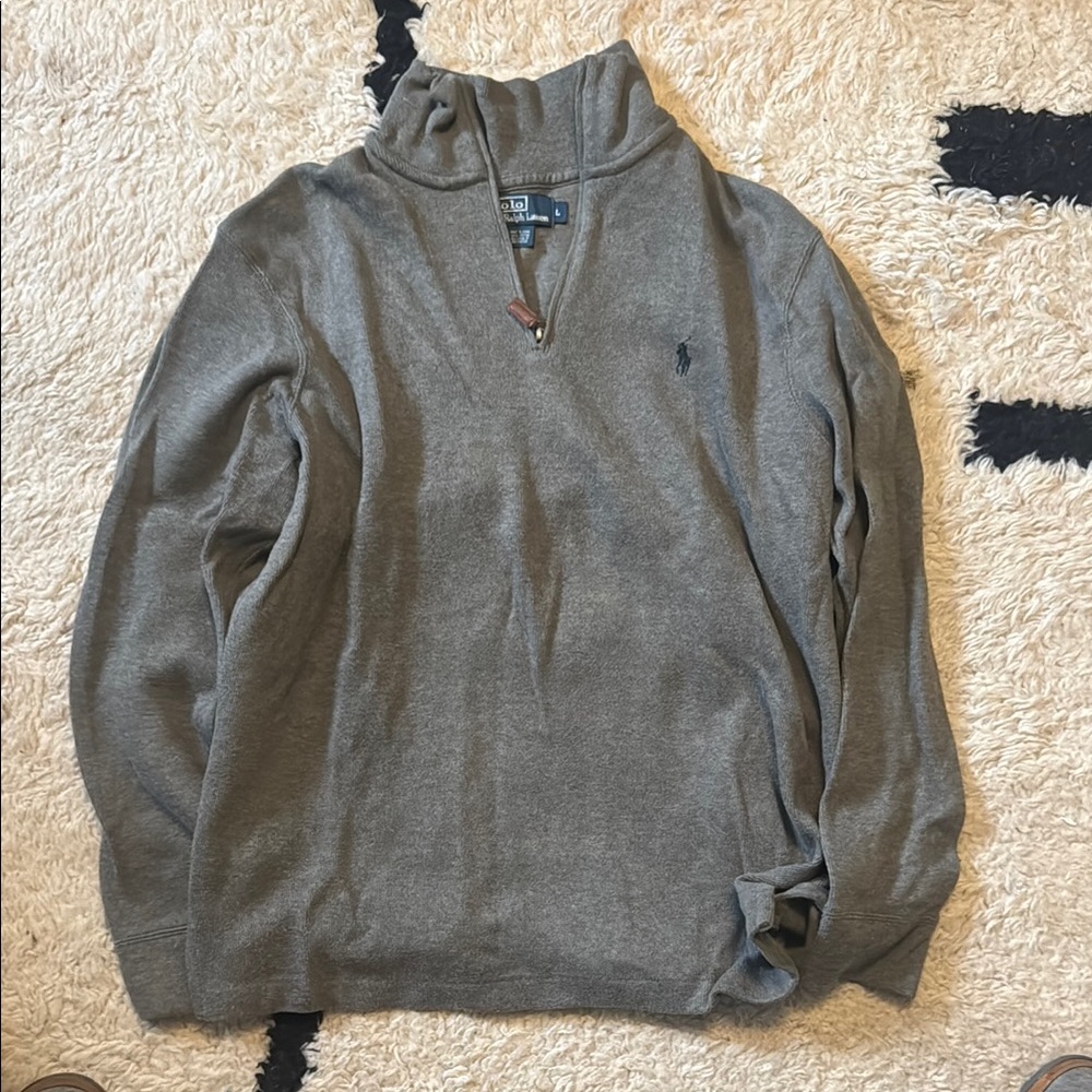 Polo by Ralph Lauren Gray Quarter-Zip Sweater